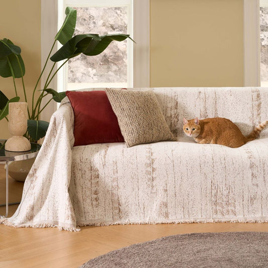 Almond Crest | Couch Cover with Luxurious Chenille Fabric | Stylish Protector for Pets and Everyday Comfort 1