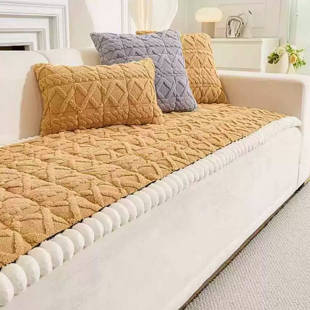 Cozy Comfort | Plush Couch Protector Cover with Anti-Slip Backing | Stylish Pet Couch Cover for Dog and Cat Protection 9