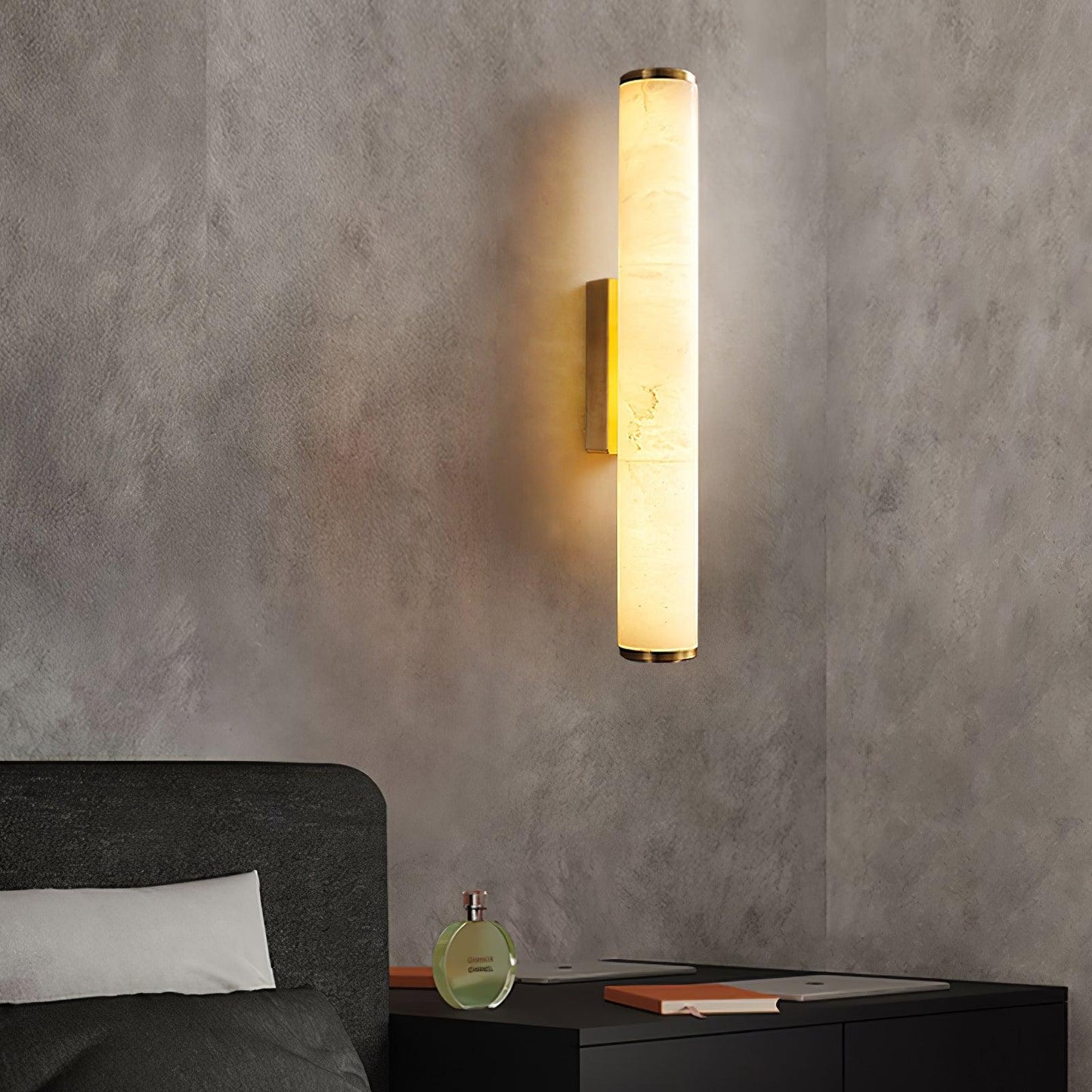 Elegant Alabaster Column Wall Sconce with Soft Ambient Lighting | Versatile Design for Modern and Classic Interiors 8
