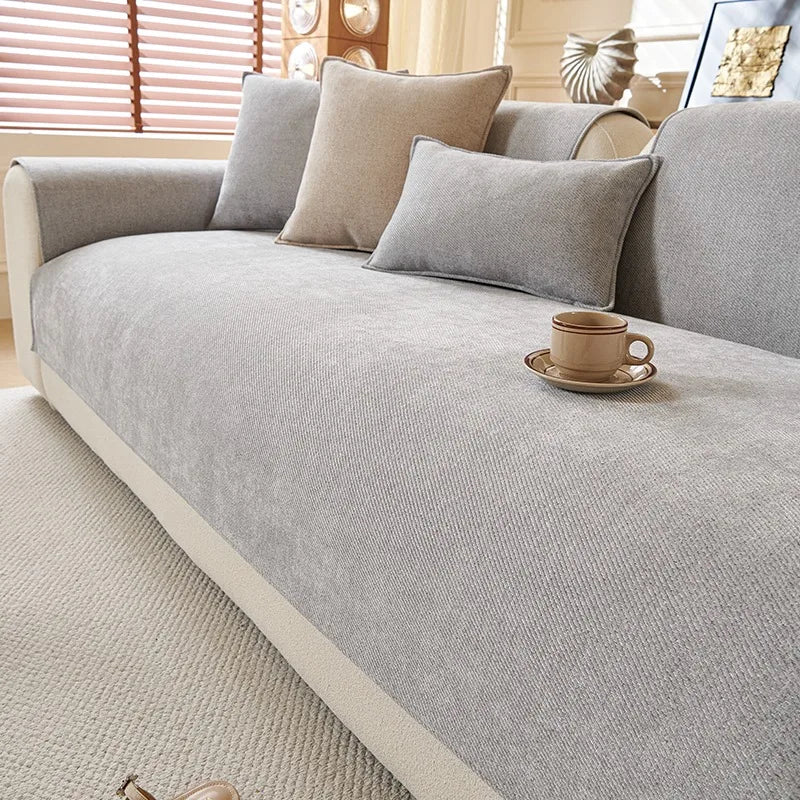 Elegant Chenille Sofa Cover | Anti-Slip Design for All Seasons Comfort 9