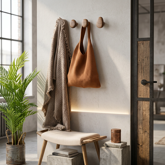 Modern Wood Wall Hooks | Decorative Pebble Design with Heavy-Duty Support for Stylish Organization 1