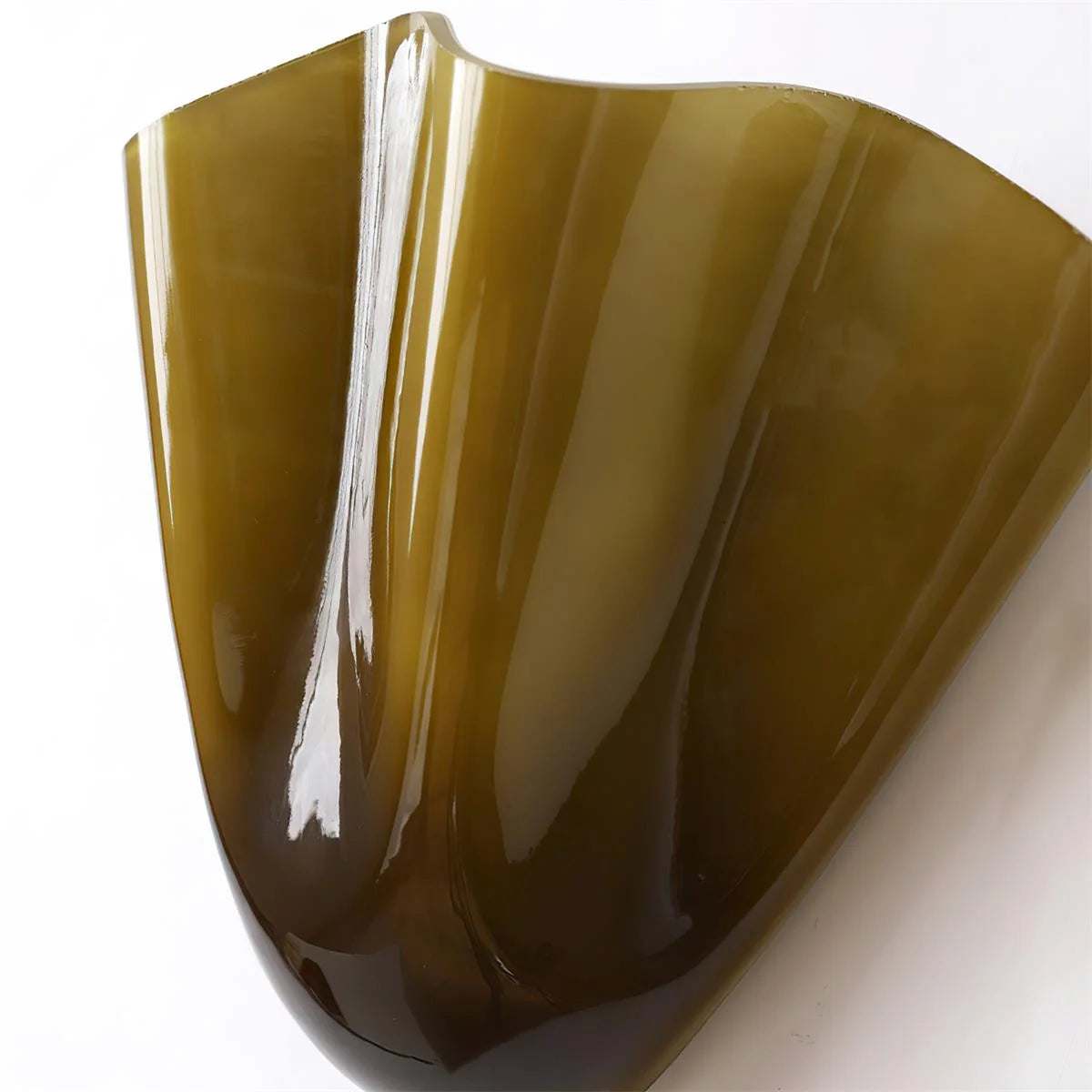 Glossy brown vase on a white background