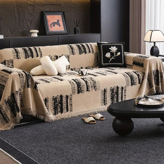 Rustic Abstract | Couch Cover with Durable Chenille Fabric & Non-Slip Texture | Stylish Protection for Your Home 1