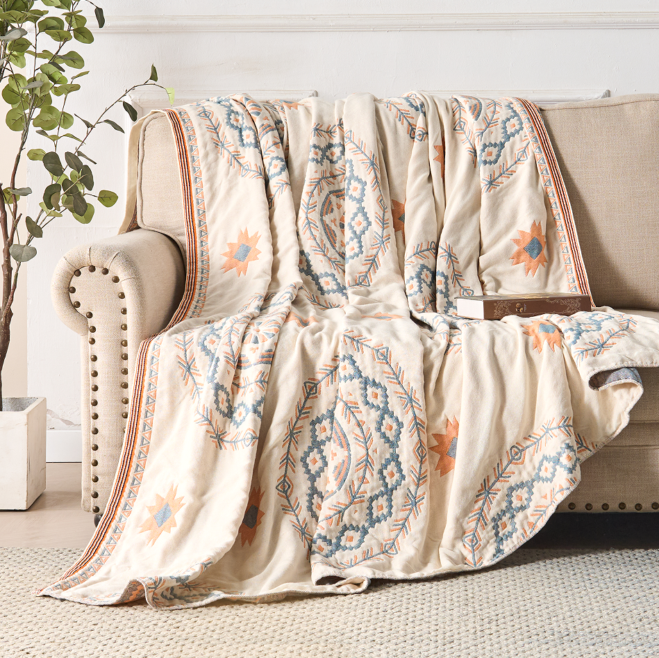 Serene Mandala | Cotton Throw Blanket with Bohemian Design | Stylish Comfort for Home Décor 6