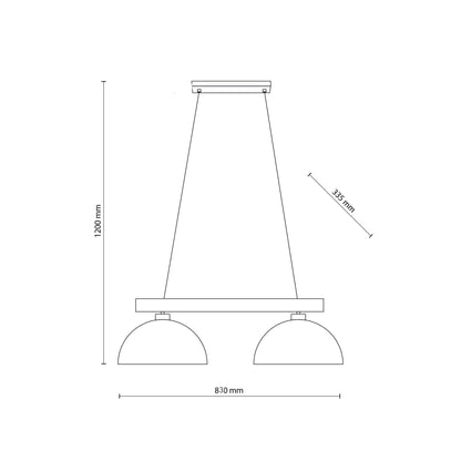 OSLO | Scandinavian Pendant Light with Natural Wood Accent | Adjustable Height for Focused Downward Illumination