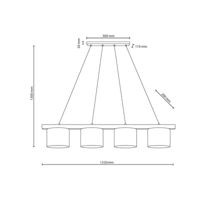 Scandinavian Pendant Light with Adjustable Height & Soft Linen Shades | Modern Kitchen Pendant Lighting for Cozy Ambiance