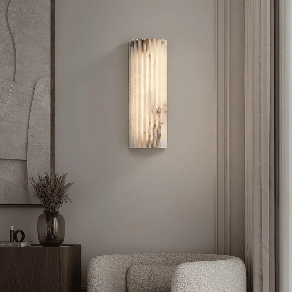 Elegant Alabaster Wall Sconce Light with Soft Glow Design | Ambient Lighting for Warm Atmosphere