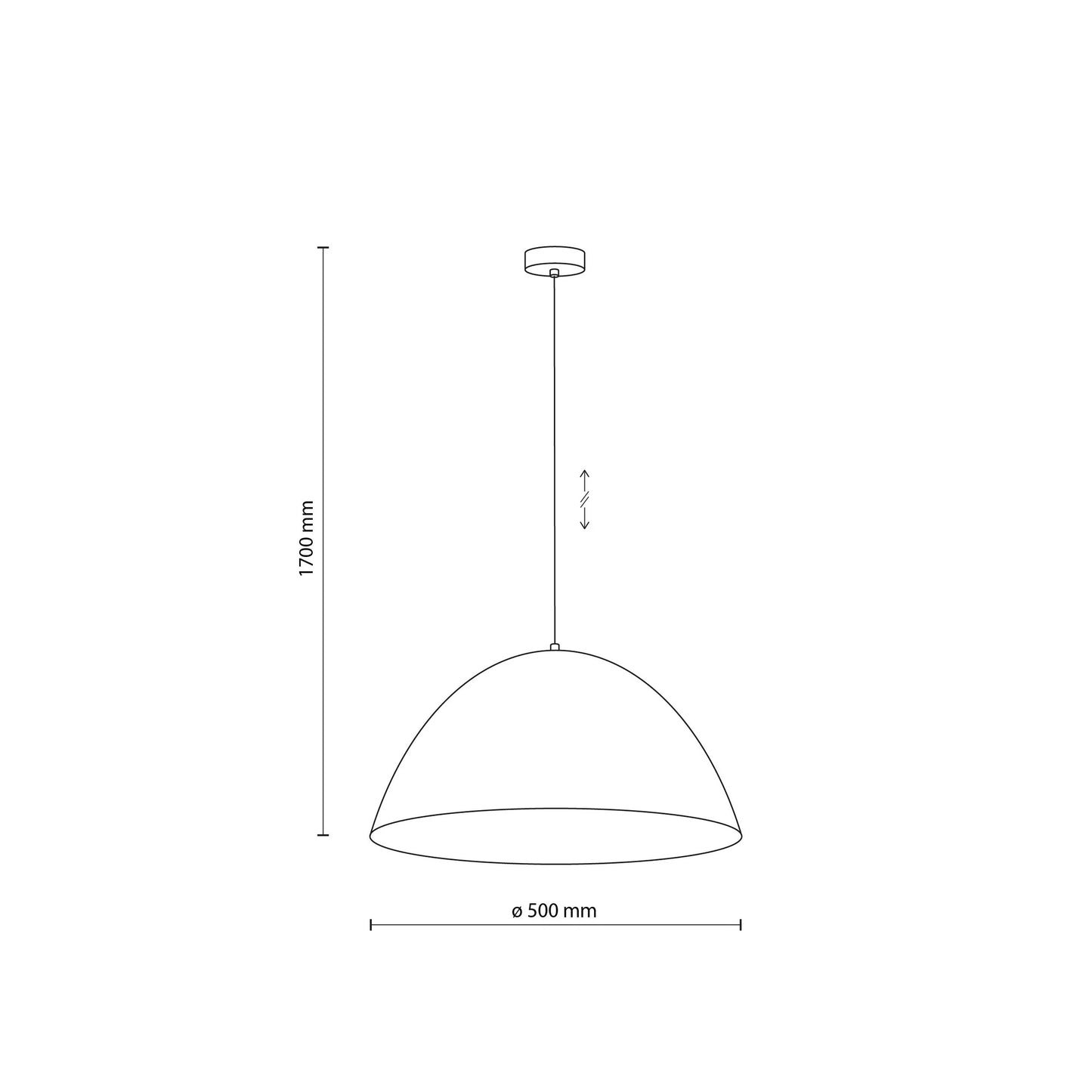 Large Dome Pendant Light | Adjustable Height Modern Kitchen Pendant Lighting for Dining Tables and Islands