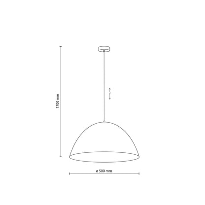 Large Dome Pendant Light | Adjustable Height Modern Kitchen Pendant Lighting for Dining Tables and Islands