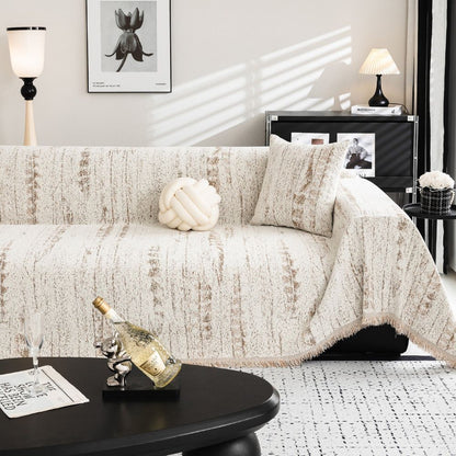 Almond Crest | Couch Cover with Luxurious Chenille Fabric | Stylish Protector for Pets and Everyday Comfort 2