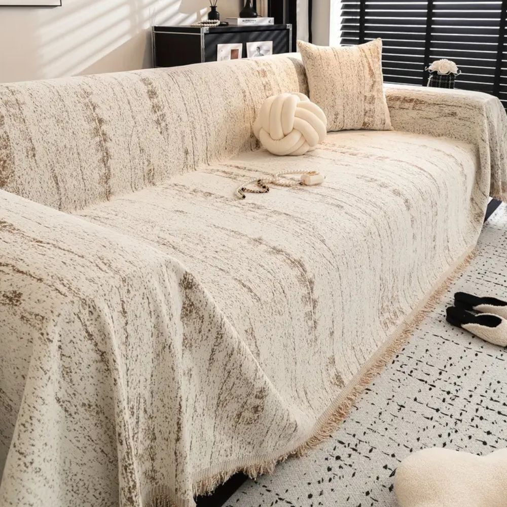 Almond Crest | Couch Cover with Luxurious Chenille Fabric | Stylish Protector for Pets and Everyday Comfort 3