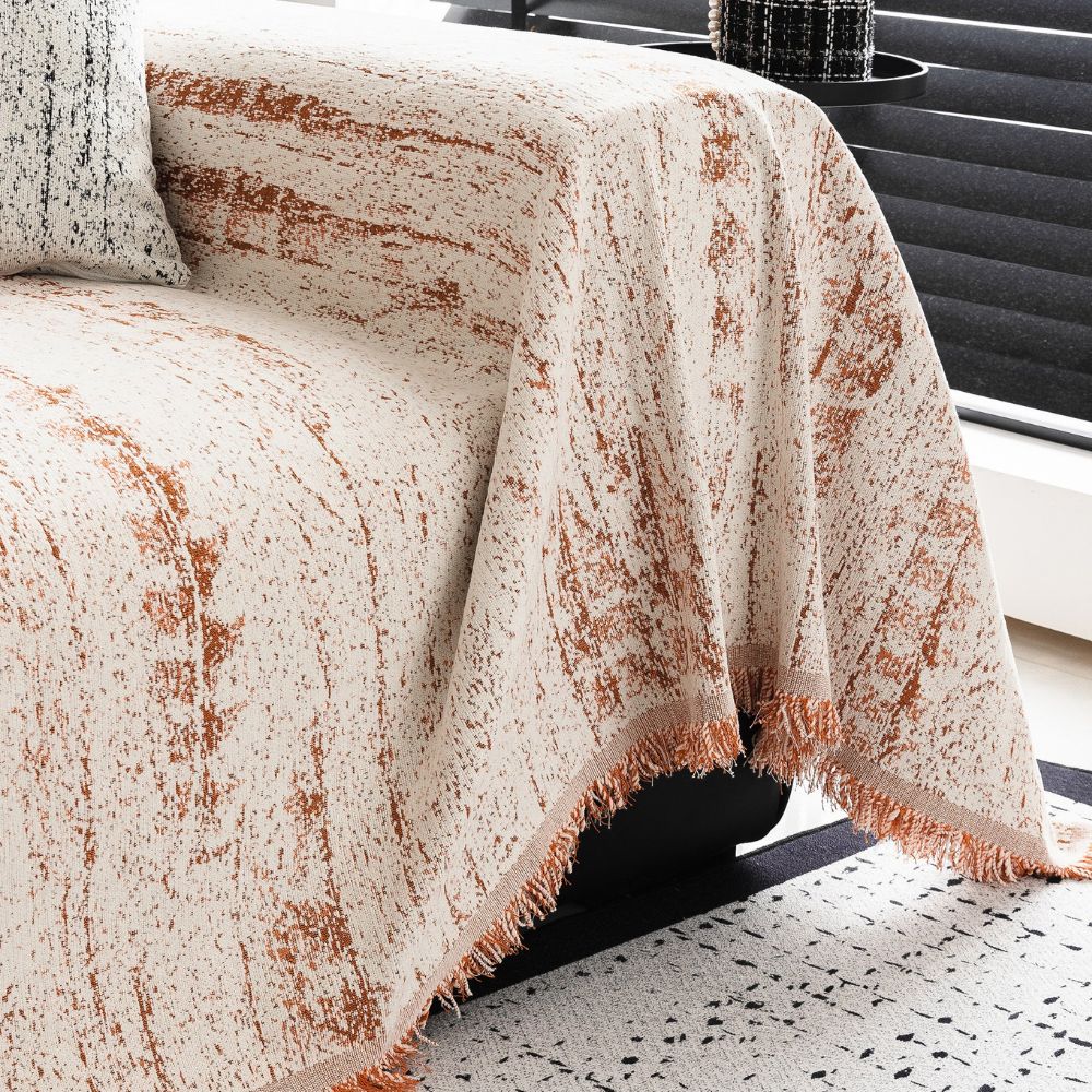 Almond Crest | Couch Cover with Luxurious Chenille Fabric | Stylish Protector for Pets and Everyday Comfort 5