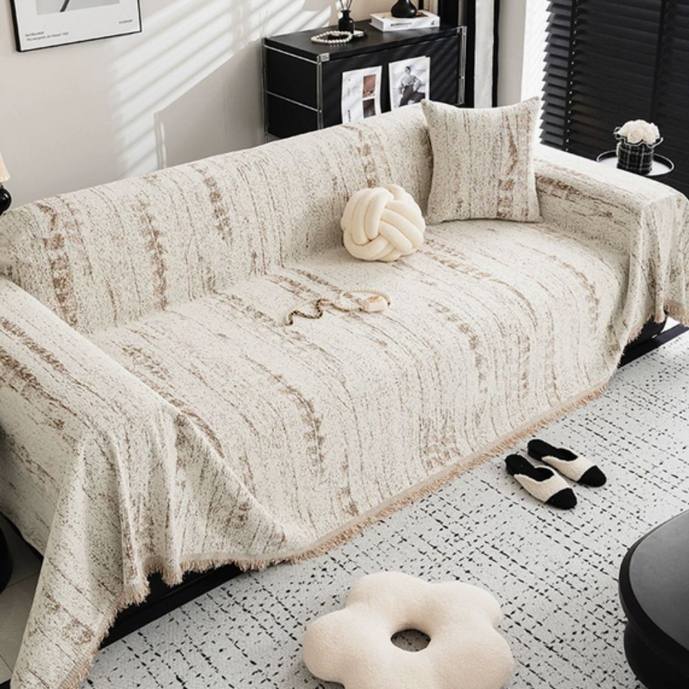 Almond Crest | Couch Cover with Luxurious Chenille Fabric | Stylish Protector for Pets and Everyday Comfort 9