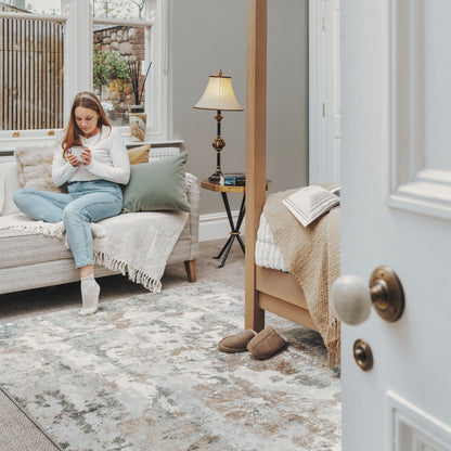 Artisan Collection | Soft Modern Blue Grey Rug with Canvas Effect | Elegant Home Decor for Calming Atmosphere 1