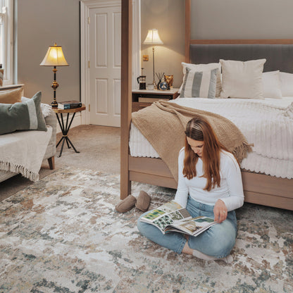 Artisan Collection | Soft Modern Blue Grey Rug with Canvas Effect | Elegant Home Decor for Calming Atmosphere 2