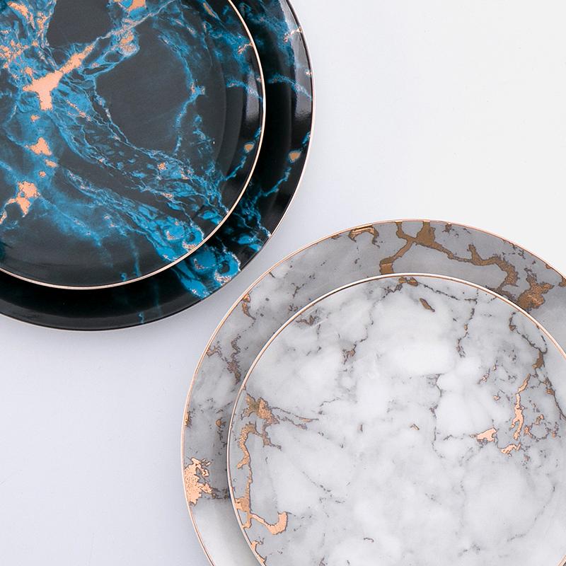 Artisan Plate Collection | Fine Porcelain Dinner Plates with Gilded Corners | Elegant Design for Vibrant Dining 2