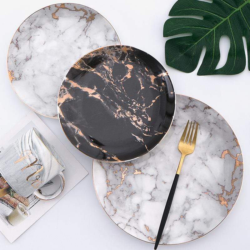 Artisan Plate Collection | Fine Porcelain Dinner Plates with Gilded Corners | Elegant Design for Vibrant Dining 3
