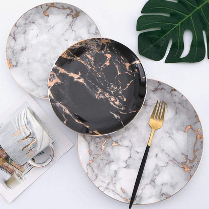 Artisan Plate Collection | Fine Porcelain Dinner Plates with Gilded Corners | Elegant Design for Vibrant Dining 3