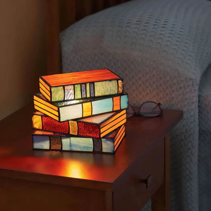 Artisan Stained Glass Table Lamp with Warm Ambient Glow | Unique Bedside Lamps for Cozy Home Decor 0