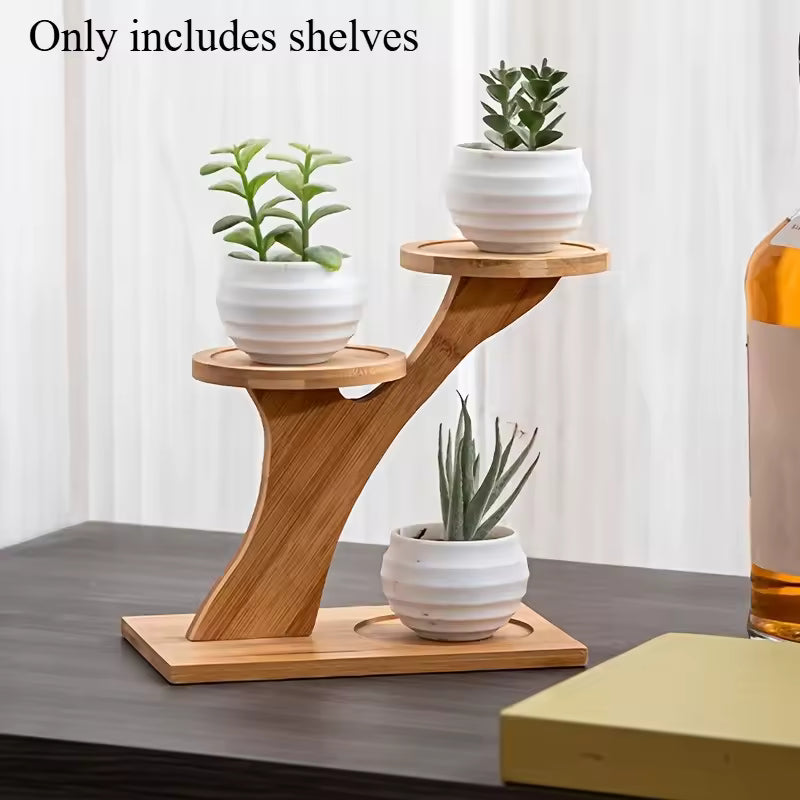 Artisanal Bamboo Plant Stand | Multi-Tier Design for Eco-Friendly Home Decor 1