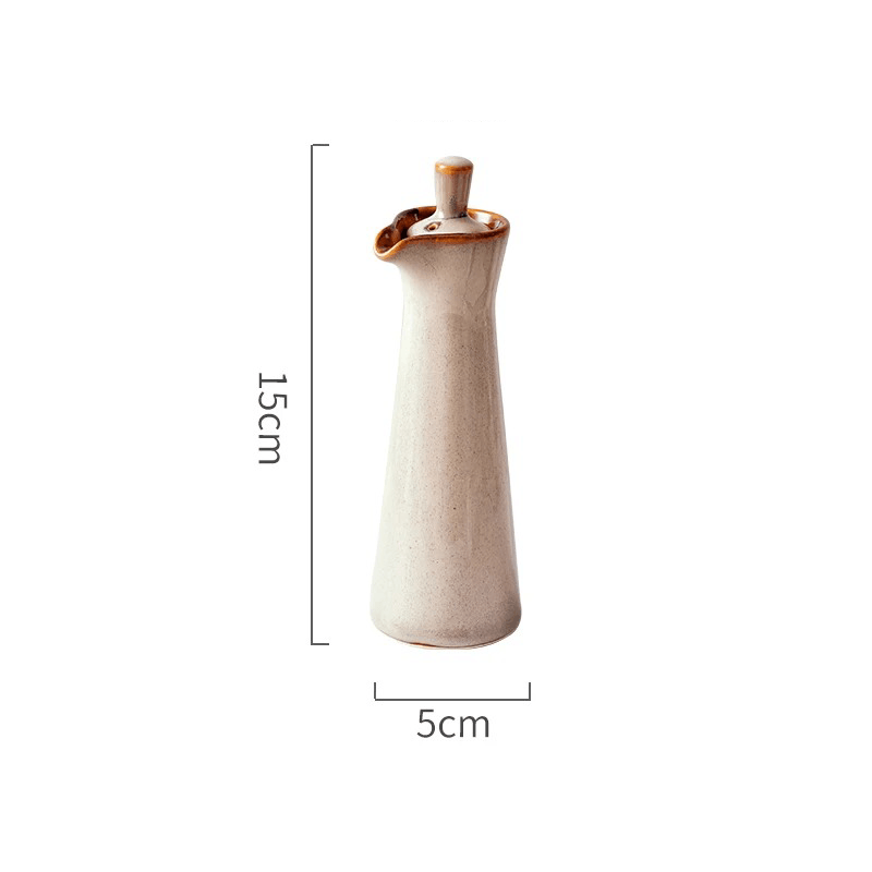 Artisanal Run Glaze | Ceramic Oil & Vinegar Dispenser with Precision Pour Spout | Unique Drip Effect for Elegant Dining 0