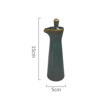 Artisanal Run Glaze | Ceramic Oil & Vinegar Dispenser with Precision Pour Spout | Unique Drip Effect for Elegant Dining 6