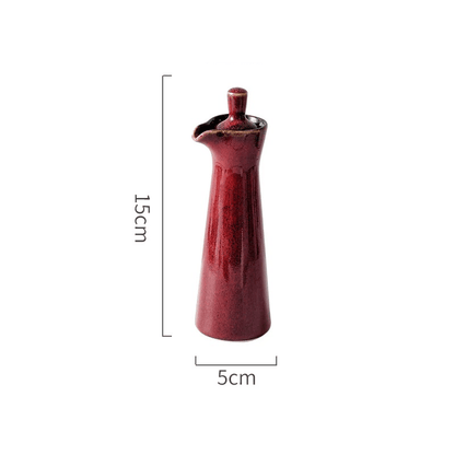 Artisanal Run Glaze | Ceramic Oil & Vinegar Dispenser with Precision Pour Spout | Unique Drip Effect for Elegant Dining 7