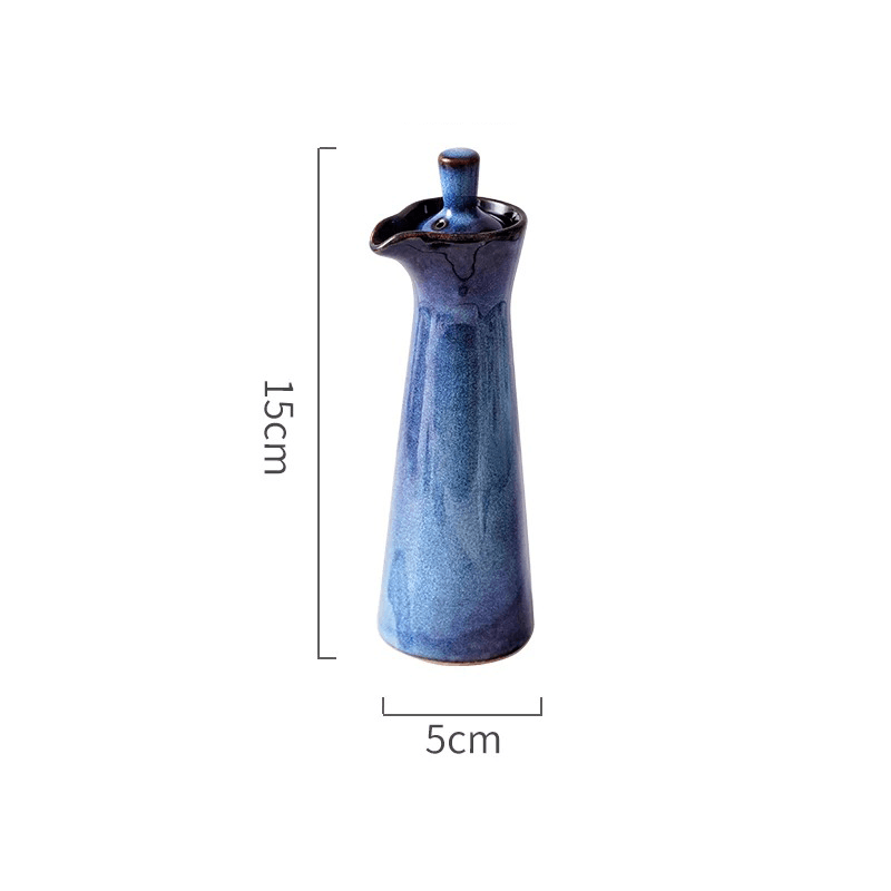 Artisanal Run Glaze | Ceramic Oil & Vinegar Dispenser with Precision Pour Spout | Unique Drip Effect for Elegant Dining 8