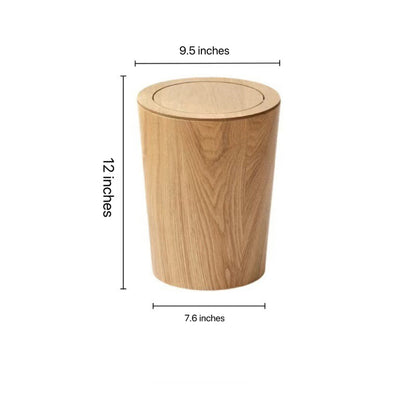 Artisanal Timber-Style Kitchen Bin with 360° Rotating Lid for Modern Spaces 6