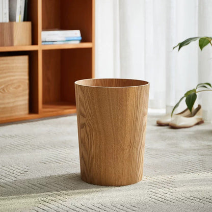 Artisanal Timber-Style Kitchen Bin with 360° Rotating Lid for Modern Spaces 7