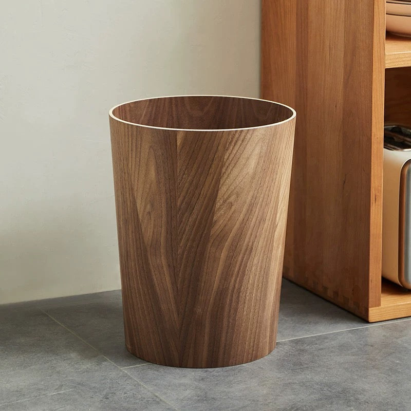 Artisanal Timber-Style Kitchen Bin with 360° Rotating Lid for Modern Spaces 8