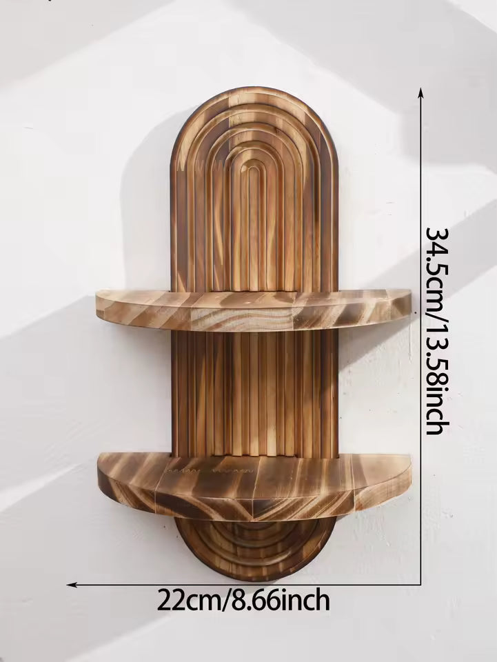 Artisanal Timber | Floating Shelf with Fluted Backplate | Elegant Wall Decor for Home Display 3