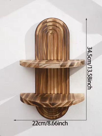 Artisanal Timber | Floating Shelf with Fluted Backplate | Elegant Wall Decor for Home Display 3