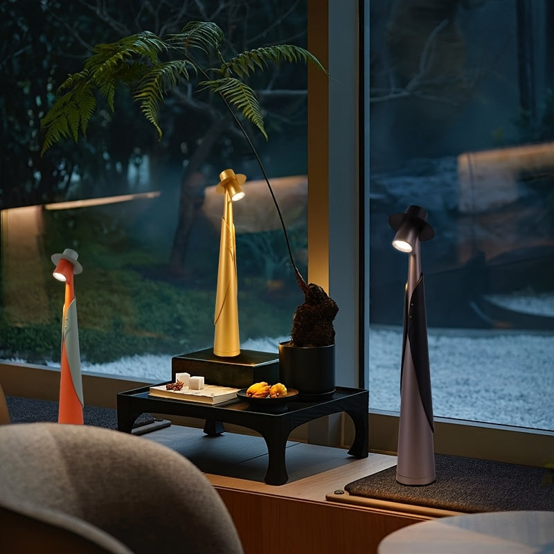 Artistic LED Desk Lamp | Rechargeable Cordless Table Lamp with Touch Control | Modern Design for Creative Illumination 3