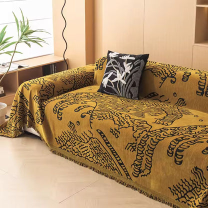 Artistic Nature Sketch | Couch Cover with Microfiber Blend & Reversible Design | Elegant Protector for Home Decor 5
