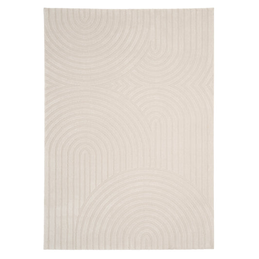 Boho Rug | Soft Cream Tufted Polyester with Unique Design | Cozy Decor for Warm Interiors 0