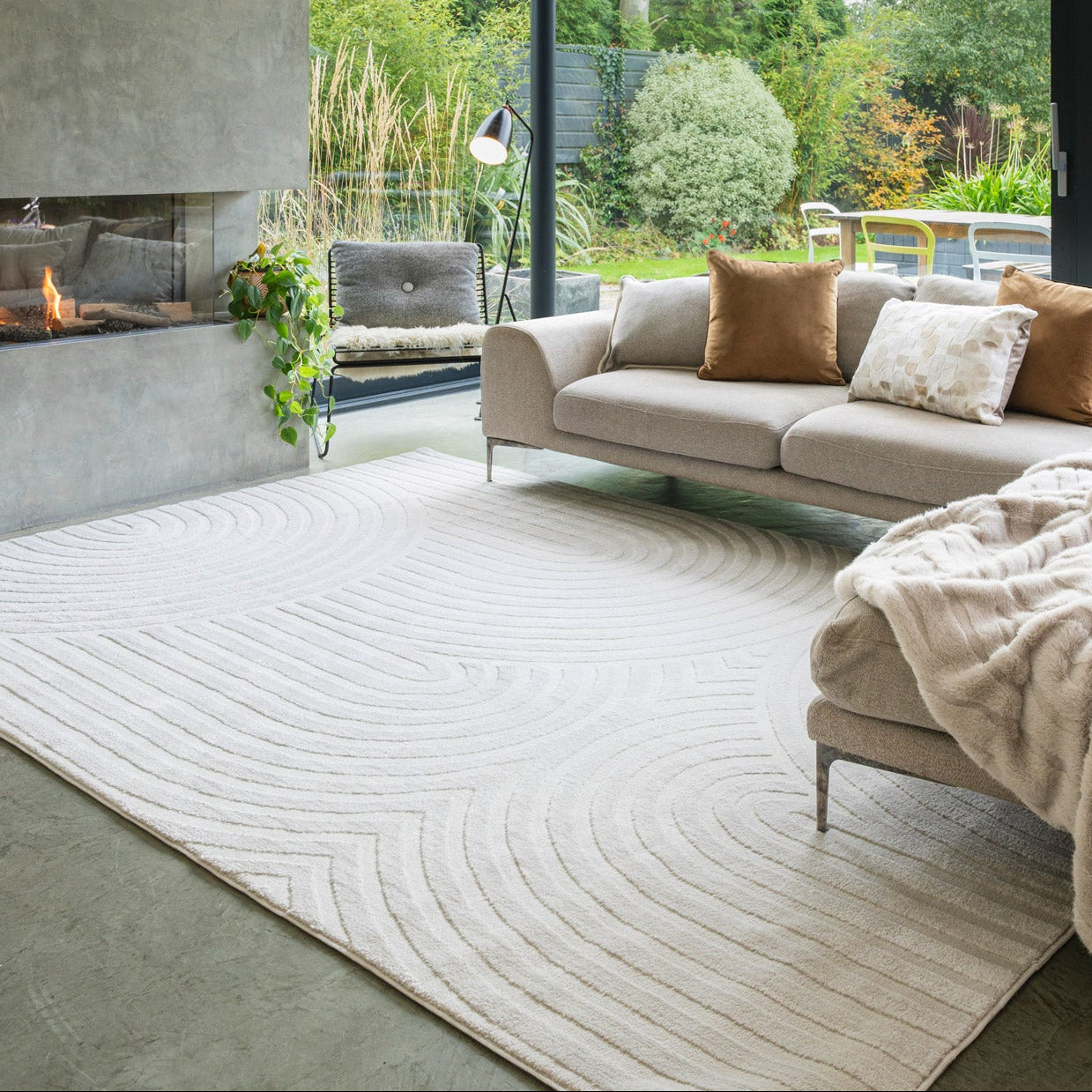 Boho Rug | Soft Cream Tufted Polyester with Unique Design | Cozy Decor for Warm Interiors 2