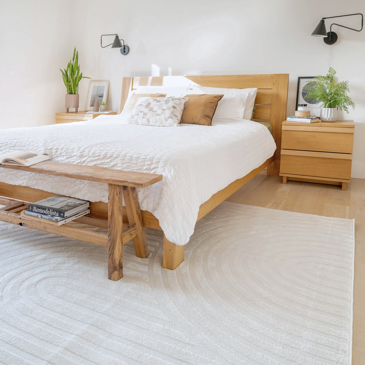 Boho Rug | Soft Cream Tufted Polyester with Unique Design | Cozy Decor for Warm Interiors 3