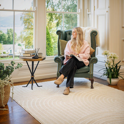 Boho Rug | Soft Cream Tufted Polyester with Unique Design | Cozy Decor for Warm Interiors 4