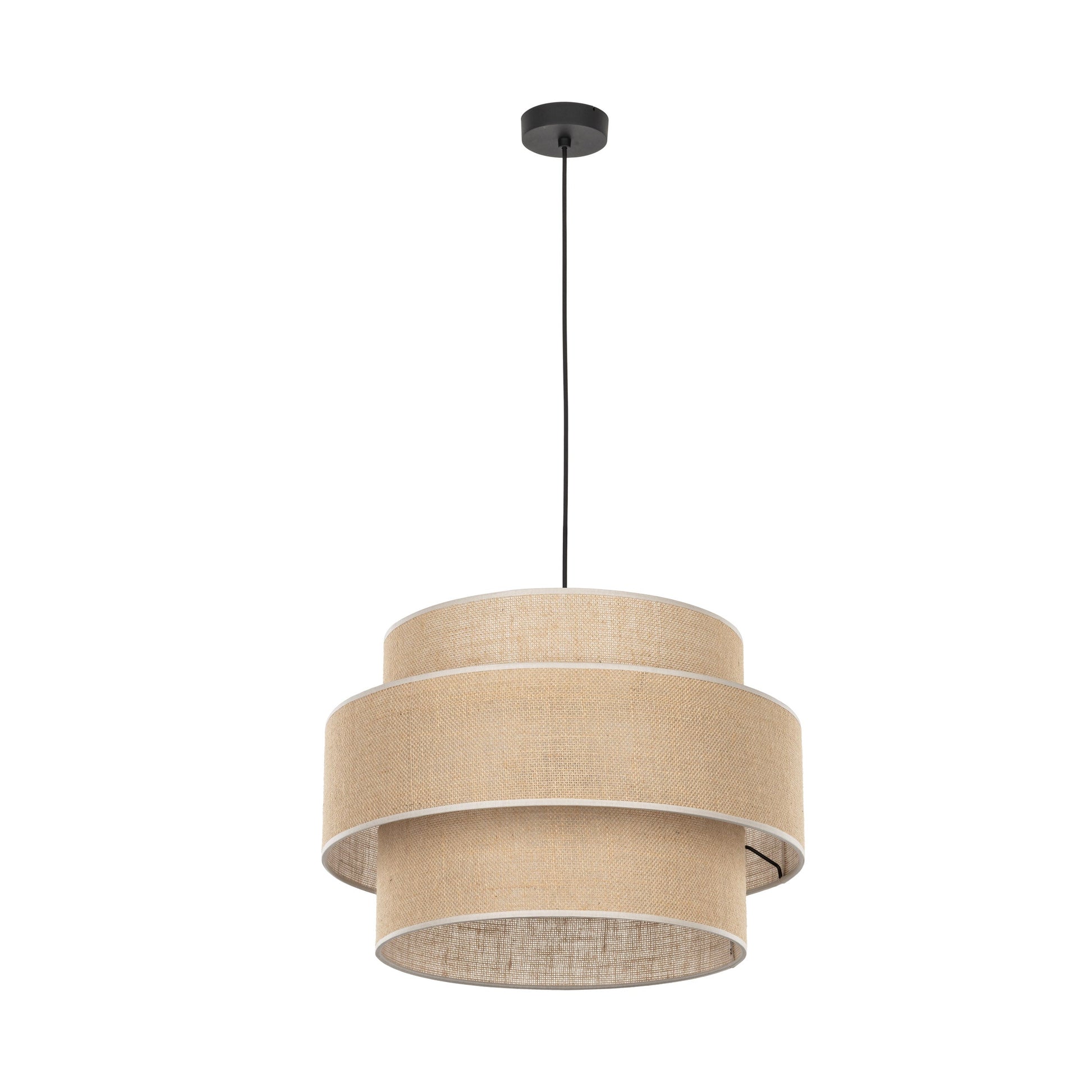 Calisto Jute | Large Kitchen Pendant Lighting with Layered Woven Shade | Warm Ambient Glow for Cozy Interiors 5