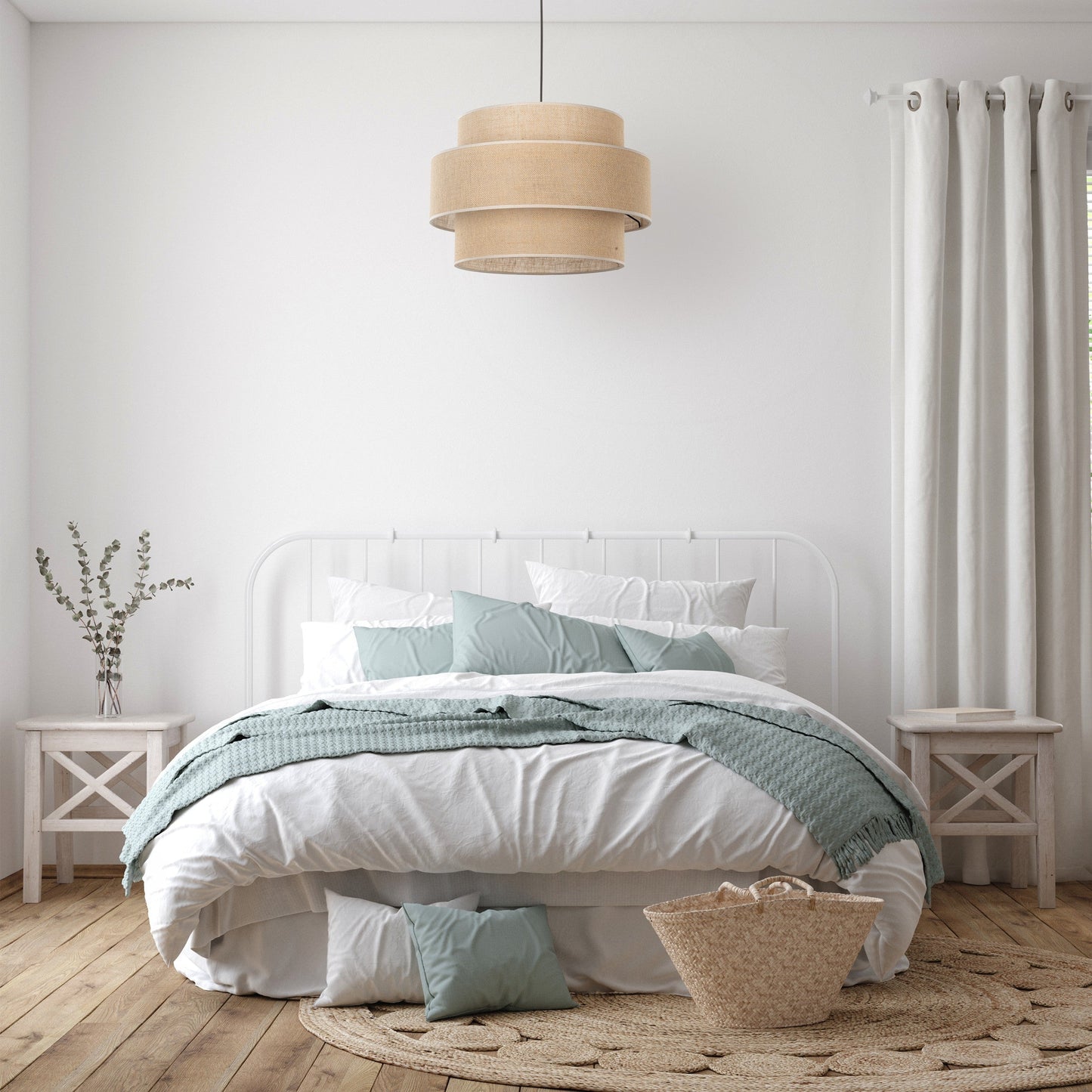 Calisto Jute | Large Kitchen Pendant Lighting with Layered Woven Shade | Warm Ambient Glow for Cozy Interiors 6