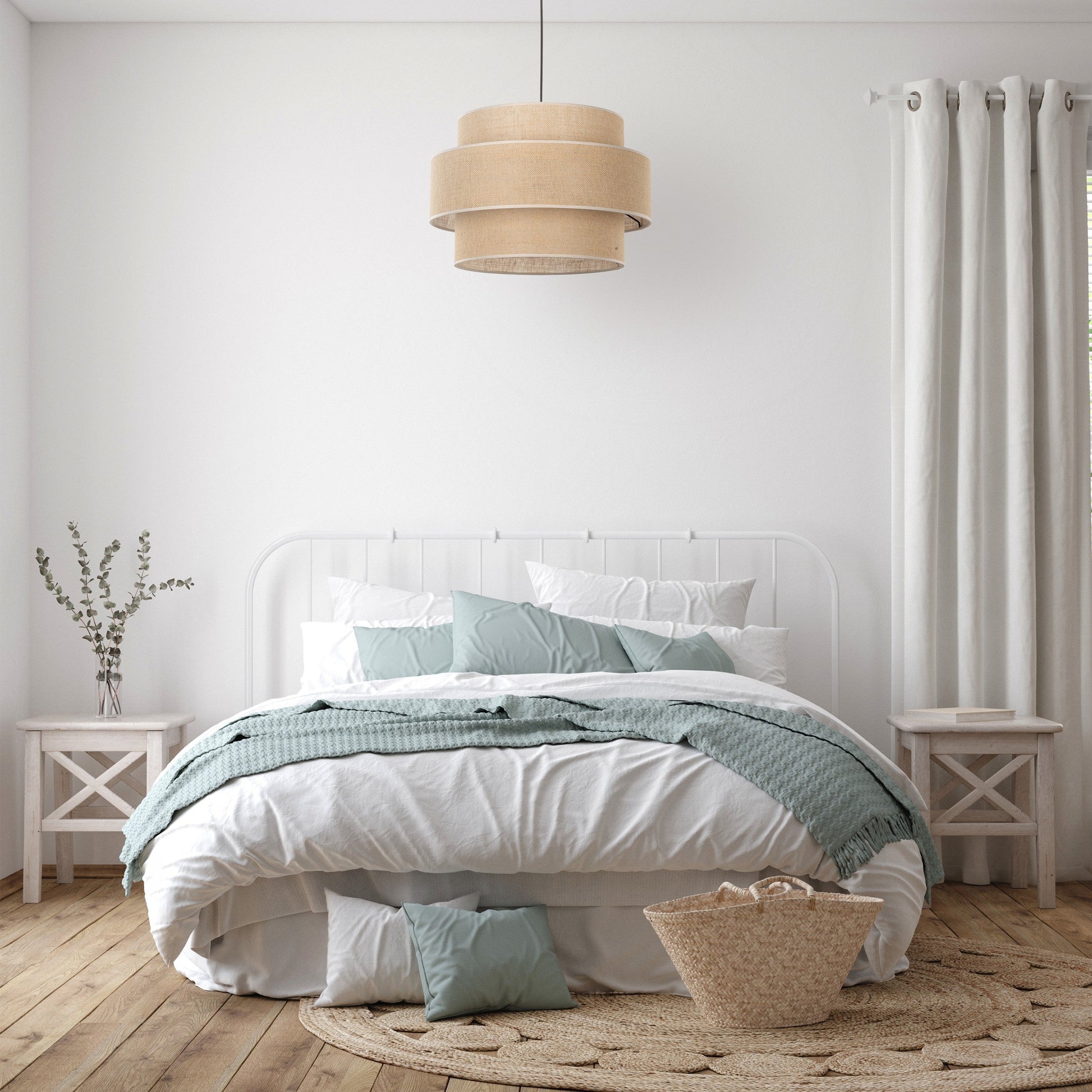 Calisto Jute | Large Kitchen Pendant Lighting with Layered Woven Shade | Warm Ambient Glow for Cozy Interiors 6
