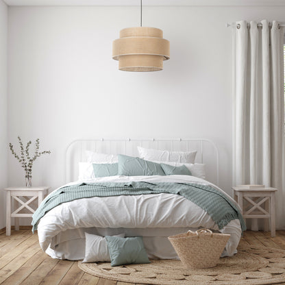 Calisto Jute | Large Kitchen Pendant Lighting with Layered Woven Shade | Warm Ambient Glow for Cozy Interiors 6