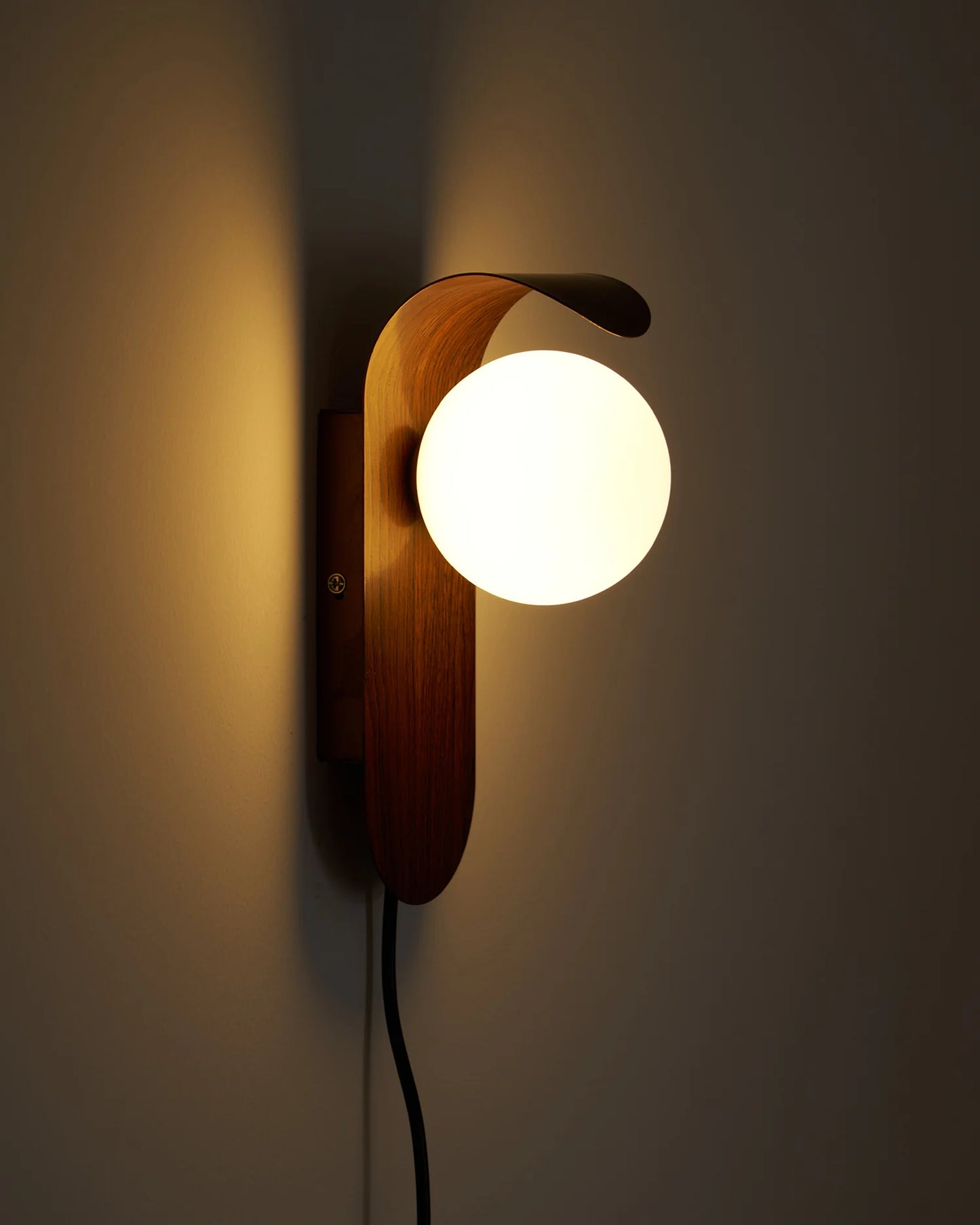 Carlyle | Plug-In Wall Lamp with Frosted Acrylic Globe | Damp Rated for Versatile Bathroom Use