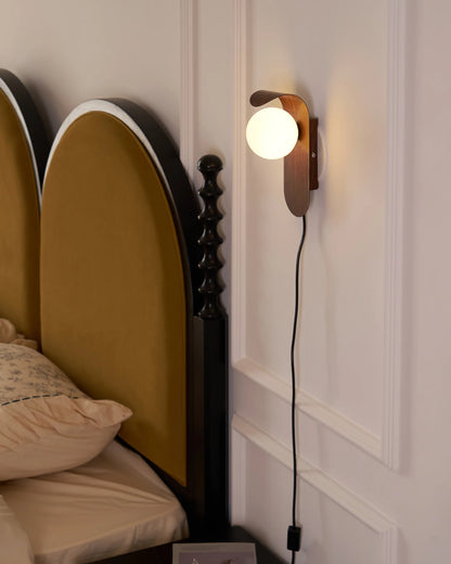 Carlyle | Plug-In Wall Lamp with Frosted Acrylic Globe | Damp Rated for Versatile Bathroom Use