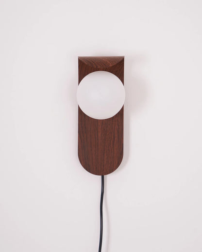 Carlyle | Plug-In Wall Lamp with Frosted Acrylic Globe | Damp Rated for Versatile Bathroom Use