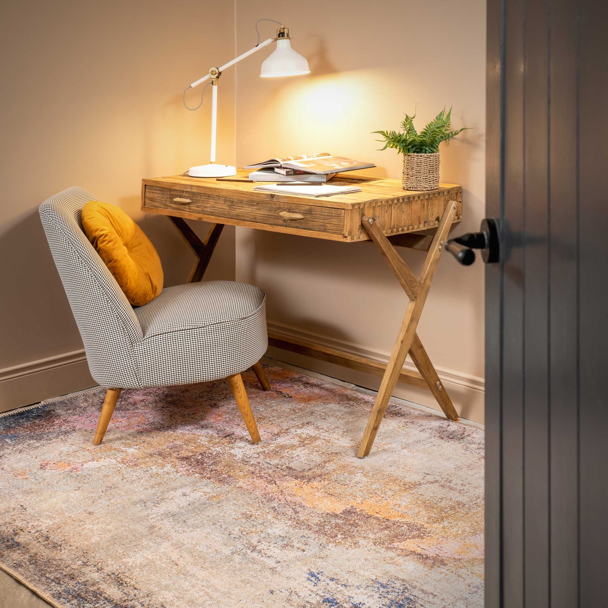 Carrie Collection | Washable Area Rug with Distressed Multicolour Design | Eco-Friendly and Stain Resistant for Versatile Living Room Use 1