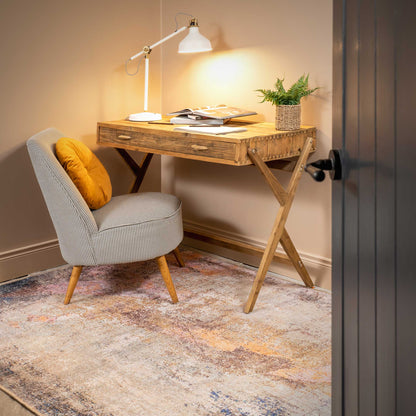 Carrie Collection | Washable Area Rug with Distressed Multicolour Design | Eco-Friendly and Stain Resistant for Versatile Living Room Use 1