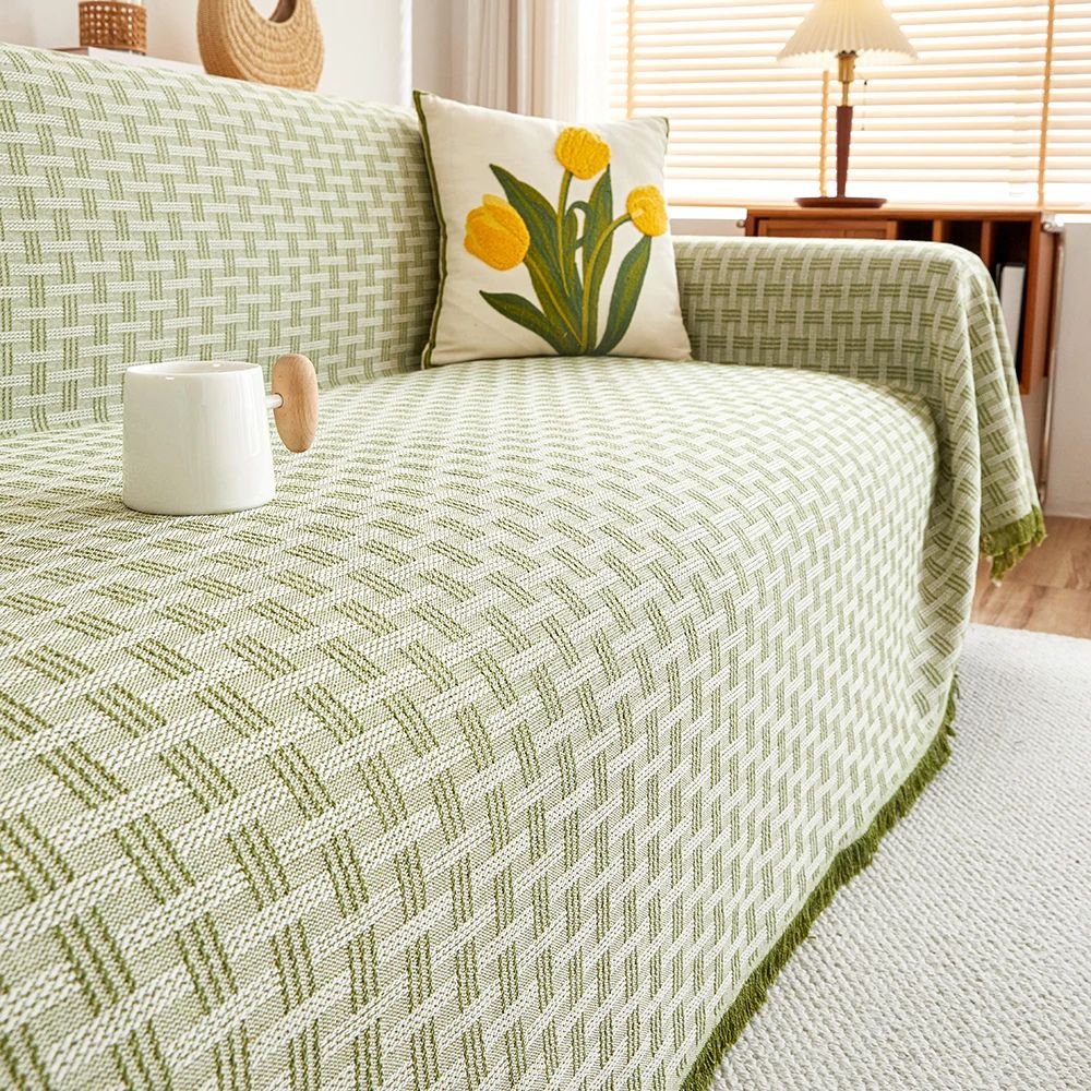 Casa Serene | Geometric Couch Cover with Quilted Design | Soft Microfiber Protector for Comfort and Style 1