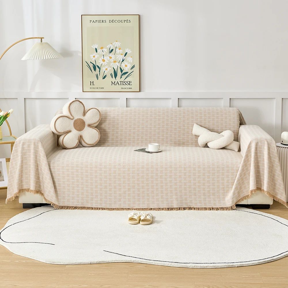 Casa Serene | Geometric Couch Cover with Quilted Design | Soft Microfiber Protector for Comfort and Style 2